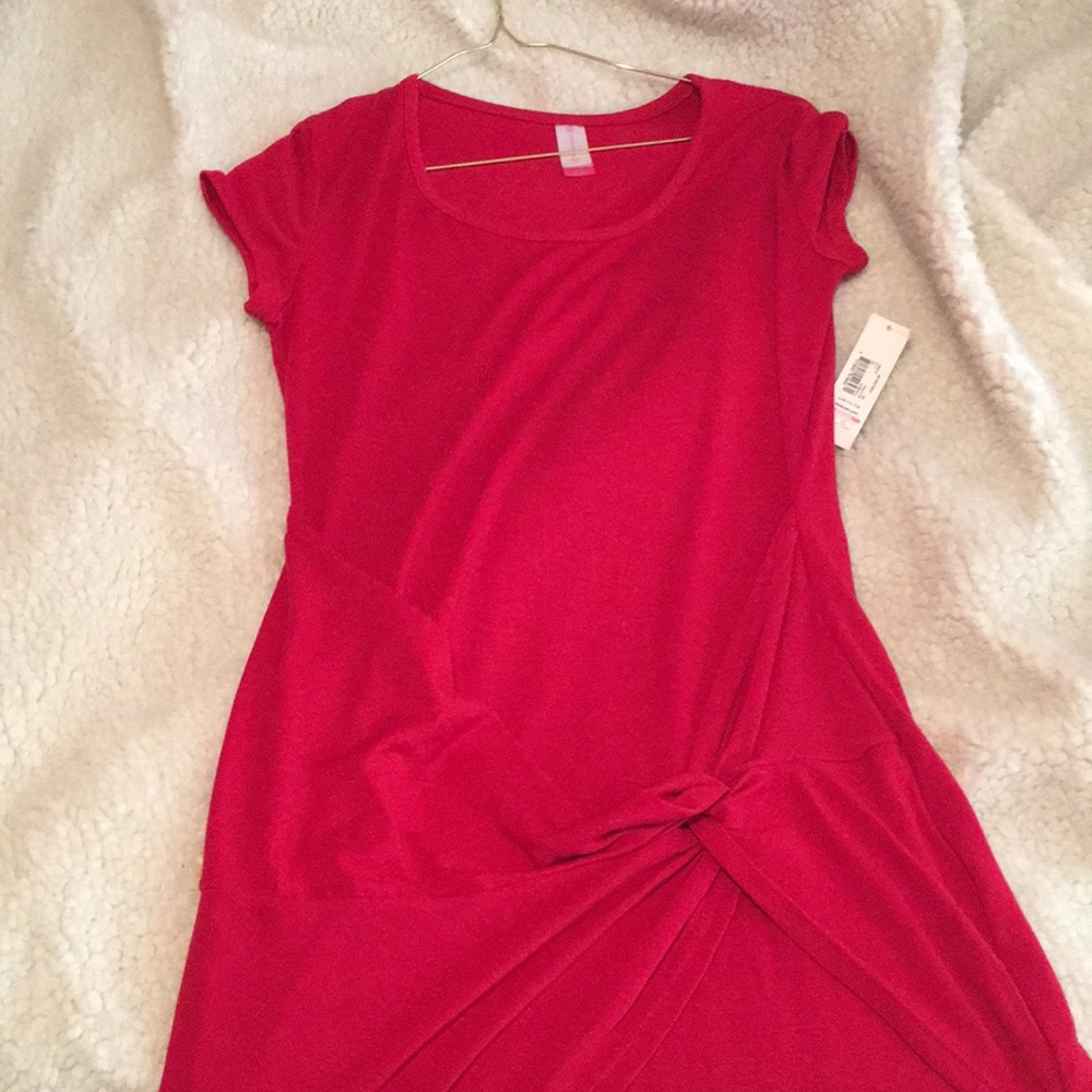 Red twist dress